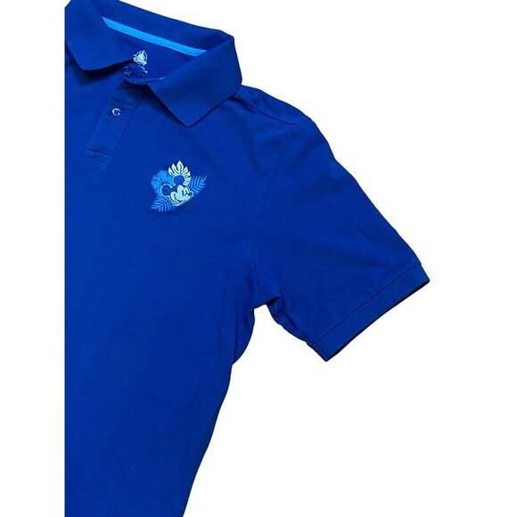 Disney Hawaii Aloha Blue Polo Shirt With Mickey Mouse Embroidery Large NWT - Picture 3 of 7